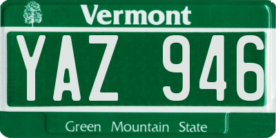 VT license plate YAZ946