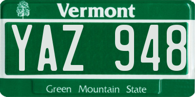 VT license plate YAZ948
