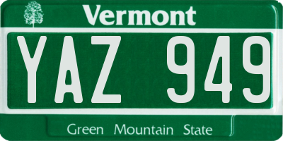 VT license plate YAZ949