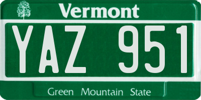 VT license plate YAZ951