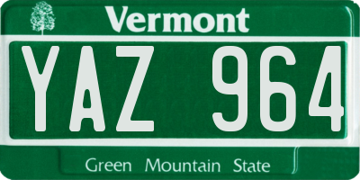 VT license plate YAZ964