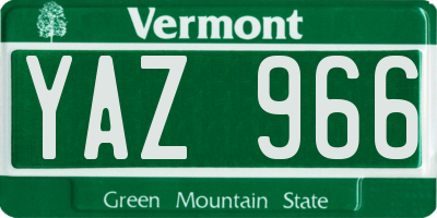 VT license plate YAZ966