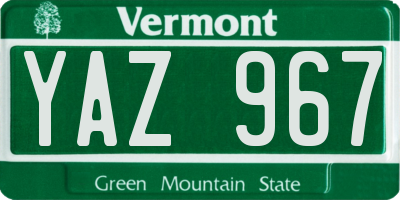 VT license plate YAZ967
