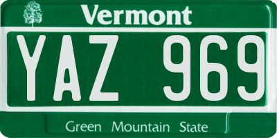 VT license plate YAZ969