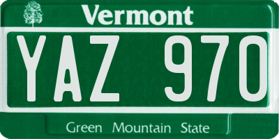 VT license plate YAZ970