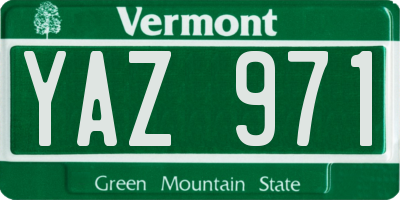 VT license plate YAZ971