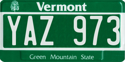 VT license plate YAZ973