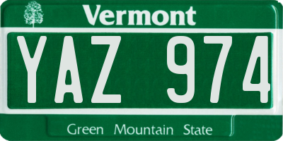 VT license plate YAZ974