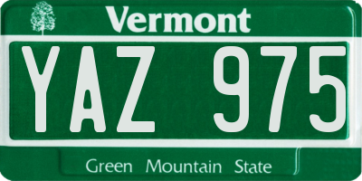 VT license plate YAZ975
