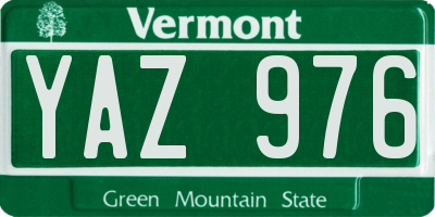 VT license plate YAZ976