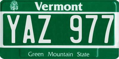 VT license plate YAZ977