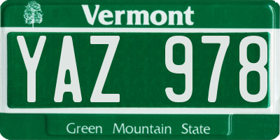 VT license plate YAZ978