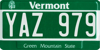VT license plate YAZ979