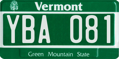 VT license plate YBA081