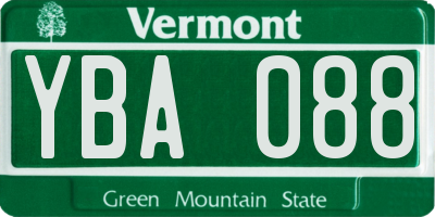 VT license plate YBA088
