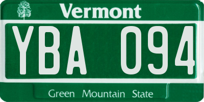 VT license plate YBA094
