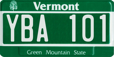 VT license plate YBA101