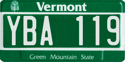 VT license plate YBA119