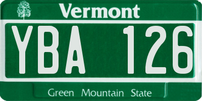 VT license plate YBA126