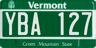 VT license plate YBA127