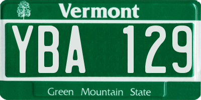 VT license plate YBA129