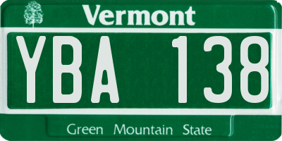 VT license plate YBA138