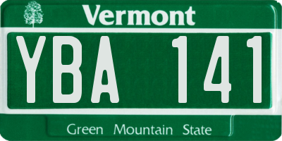 VT license plate YBA141