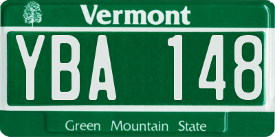 VT license plate YBA148