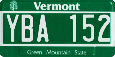 VT license plate YBA152