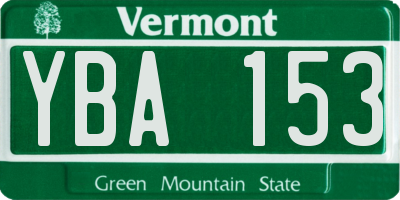 VT license plate YBA153