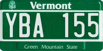 VT license plate YBA155