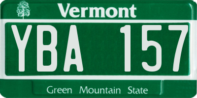 VT license plate YBA157