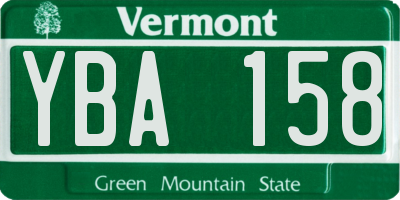 VT license plate YBA158
