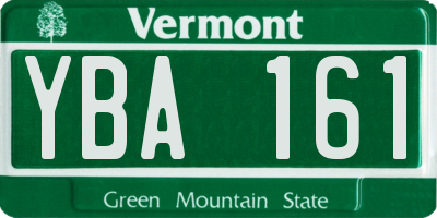 VT license plate YBA161