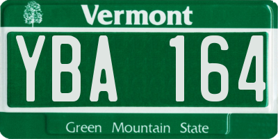 VT license plate YBA164