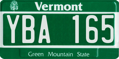 VT license plate YBA165