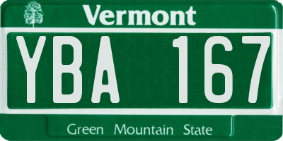 VT license plate YBA167