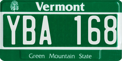 VT license plate YBA168