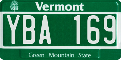 VT license plate YBA169