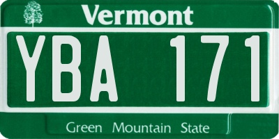 VT license plate YBA171