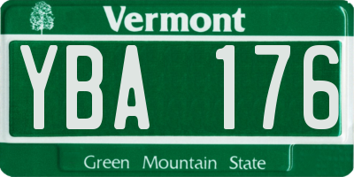 VT license plate YBA176