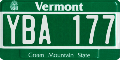 VT license plate YBA177