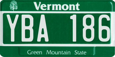 VT license plate YBA186