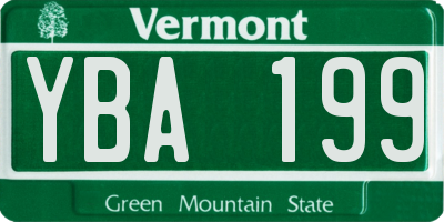 VT license plate YBA199