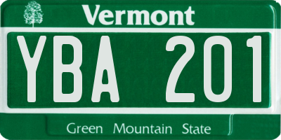VT license plate YBA201