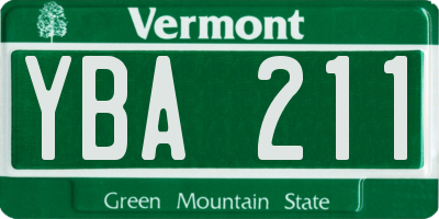 VT license plate YBA211