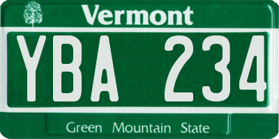 VT license plate YBA234