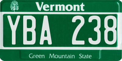 VT license plate YBA238