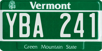 VT license plate YBA241