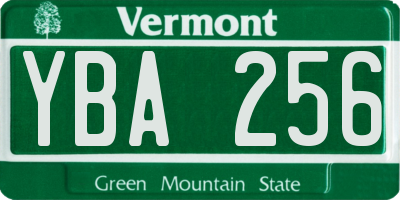 VT license plate YBA256